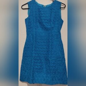 No label blue embroidery dress